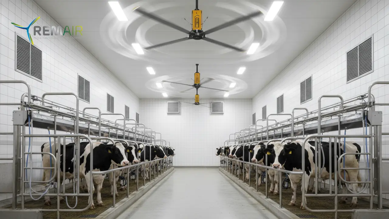 helikopter fan, HVLS fan, ahır havalandırmaları