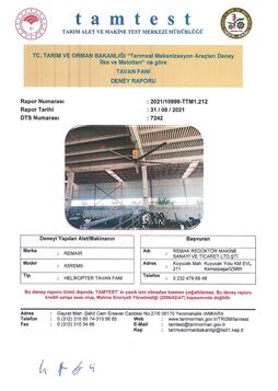 Certificado de prueba del Ministerio de Agricultura