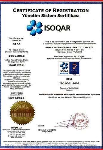 Certificado de Sistema de Gestión 2